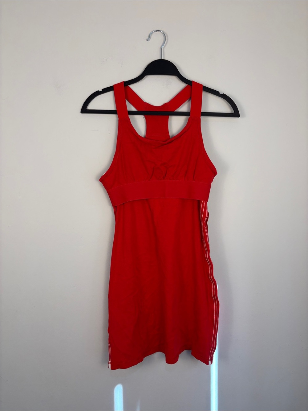 Adidas Originals Adicolor Racerback Red Dress with White Stripes Size Medium - Picture 9 of 15